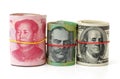 AUD, RMB, USD Royalty Free Stock Photo
