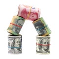 AUD, RMB, USD Royalty Free Stock Photo