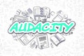 Audacity - Doodle Green Text. Business Concept. Royalty Free Stock Photo