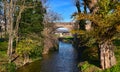 Aude river and Pont Vieux bridge in Carcassone, France