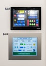 Auderghem, Brussels Belgium - Two computer control panels in a surgery room displaying parameters