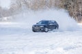 Audi allroad at winter. Travel photo.