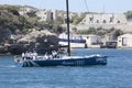 Audi Azzura sailing team leaving Marseille harbor Royalty Free Stock Photo