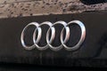 Audi company logo on wet car Royalty Free Stock Photo