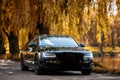 Audi A8 D4 Long. Luxury black modern car. Executive class auto. Royalty Free Stock Photo