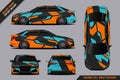 Car wrap design vector kit for race car, pickup truck, rally, adventure vehicle, uniform and sport livery.