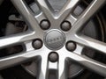 Audi logo on a car wheel