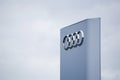 Poznan, Poland - February 26th 2022: Audi logo sign outdoors Royalty Free Stock Photo