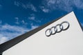 An audi logo on the wall Royalty Free Stock Photo