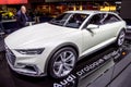 Audi Prologue Allroad car showcased at the Brussels Expo Autosalon motor show. Belgium - January 12, 2016