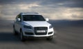 Audi Q7 white car. Royalty Free Stock Photo