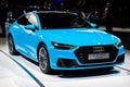 Audi A7 quattro car at the 89th Geneva International Motor Show. Geneva, Switzerland - March 5, 2019 Royalty Free Stock Photo