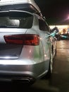 Audi quattro on oil station Royalty Free Stock Photo