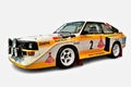 Audi Quattro rally car posing in studio with white background Royalty Free Stock Photo