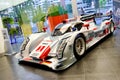 Audi R18 e-tron quattro Le Mans racing car on display