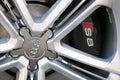 April 12, 2016; Kiev, Ukraine; Audi S8. Car wheels and tires, closeup.