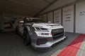 Audi Sport car with starting number 12 in the backstage