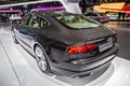 Audi A7 Sportback car presented at the Brussels Expo Autosalon motor show. Belgium - January 12, 2016