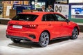 Audi A3 Sportback TFSI-e plug-in hybrid car showcased at the Brussels Autosalon European Motor Show. Brussels, Belgium - January
