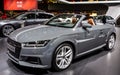 Audi TT Roadster cabriolet sports car presented at the Brussels Expo Autosalon motor show. Belgium - January 12, 2016