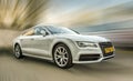 Audi A7 white car. Royalty Free Stock Photo