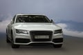 Audi white car. Royalty Free Stock Photo