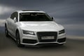 Audi white car. Royalty Free Stock Photo
