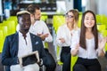 Audience Applauding Speaker At Business Conference. Business people clapping Royalty Free Stock Photo