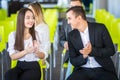 Audience Applauding Speaker At Business Conference. Business people clapping Royalty Free Stock Photo