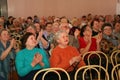 The audience and the audience are retired, elderly world war II veterans and their relatives. Royalty Free Stock Photo