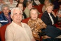 The audience and the audience are retired, elderly world war II veterans and their relatives. Royalty Free Stock Photo