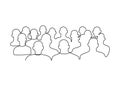 Audience, auditorium with sit people spectator back, continuous one line drawing. Business training, conference Royalty Free Stock Photo