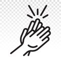 Audience clap / applause / clapping hands line art icon for apps or website