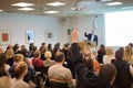 Audience in the conference hall. Royalty Free Stock Photo