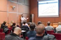 Audience in conference hall listening to presentation on business conference. Royalty Free Stock Photo