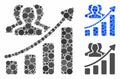 Audience growth chart Mosaic Icon of Circles