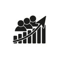 Audience growth icon. Icon for web site. Vector illustration.