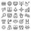 Audience icons set, outline style