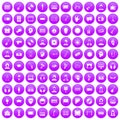 100 audience icons set purple