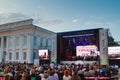 Audience listen to the open air live opera performance at Tulchyn Opera Fest opening concert