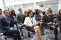 Audience Listening To Speaker At Conference Presentation Royalty Free Stock Photo