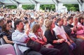 The audience listens Lars Danielsson present Liberetto 2 program in quartet format