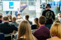 Audience listens lecturer at workshop Royalty Free Stock Photo