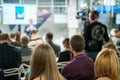 Audience listens lecturer at workshop Royalty Free Stock Photo