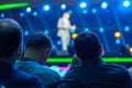 Audience listens to the lecturer at the conference Royalty Free Stock Photo