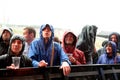 Audience in a rainy day at Heineken Primavera Sound 2014 Festival (PS14) Royalty Free Stock Photo