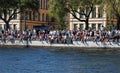 Audience sitting on the quay in Stockholm