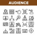 Audience Social Group Collection Icons Set Vector