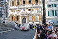 The audience for the speech of Pope Francis ans his pope Mobil. Royalty Free Stock Photo