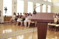 audience with speeches tribune Royalty Free Stock Photo